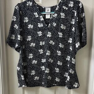 CAbi Black and White Patterned Blouse